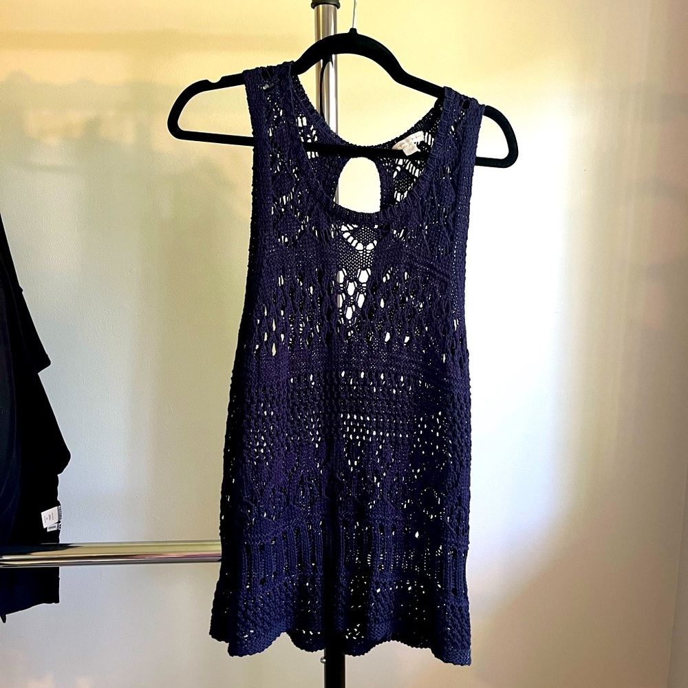 Navy blue lace sweater